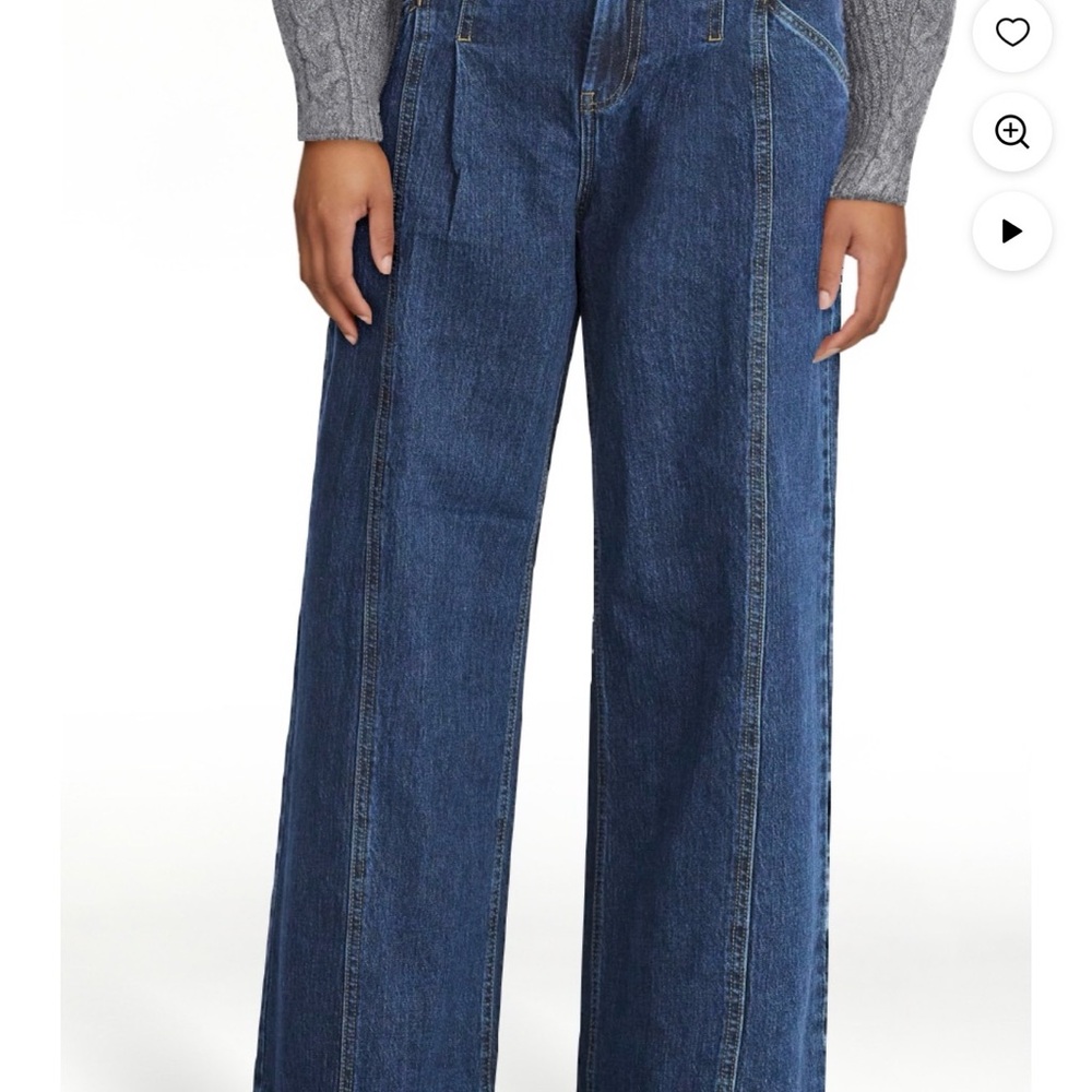 High-Rise Wide Leg Jeans in Deep Blue